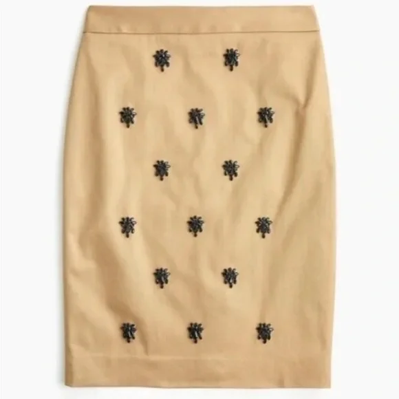 NWT J. Crew No. 2 Pencil Skirt in Embellished Jeweled Stretch Chino 8 - Picture 3 of 7